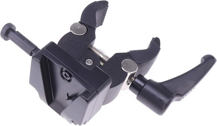 Fotga V-Mount Batterieadapter mit Super Clamp Crab Zangenclip zur Montage an Stativrohr-Stativstange