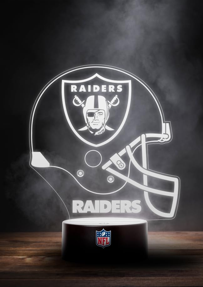 Great Branding Las Vegas Raiders NFL LED Lampe Licht Logo Helm, Wechselmodus mit 6 unterschiedlichen
