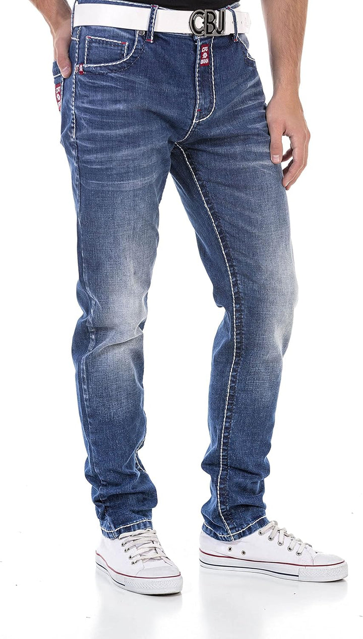 Cipo & Baxx Herren Regular Fit Jeanshose Denim Pants Jeans Hose 29W / 32L Cd704-b, 29W / 32L Cd704-b