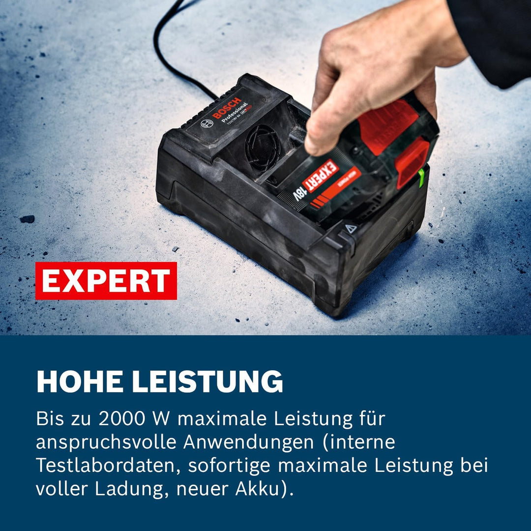 Bosch EXPERT 18V System Hochleistungs-Starter-Set: 2x EXBA18V-55 + 1x Schnellladegerät GAL 12V/18V-1