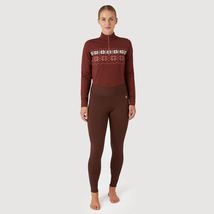 HORZE Damen Thermoreitleggings Active mit Handytasche, Winterreithose, Thermo Reithose Damen 36 Rum