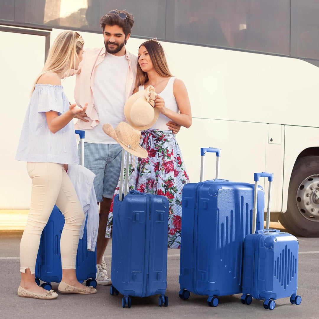 LEADZM Kofferset 4 teilig, Reisekoffer Set, Koffer Set Hartschalen-Trolley aus ABS mit verstärkten E