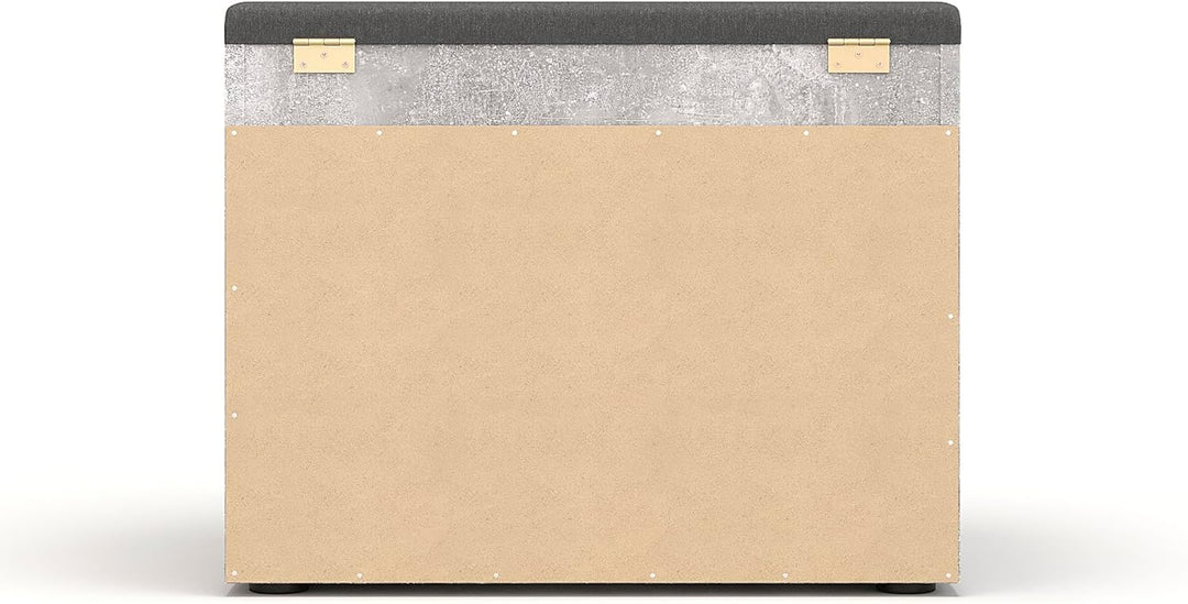 KOMTO Schuhbank mit Sitzfläche - Schuhregal Bank mit Stauraum Beton 60 x 48 x 32 cm Kleiner Schuhsch