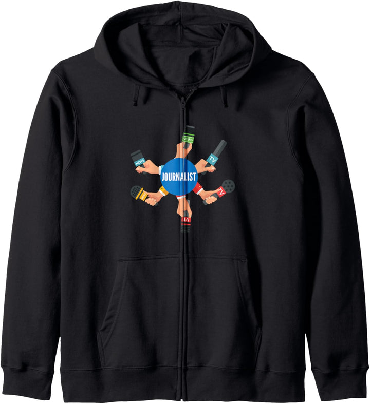 Nachrichten Reporter Mikrofon Lustiges Geschenk T Shirt Kapuzenjacke