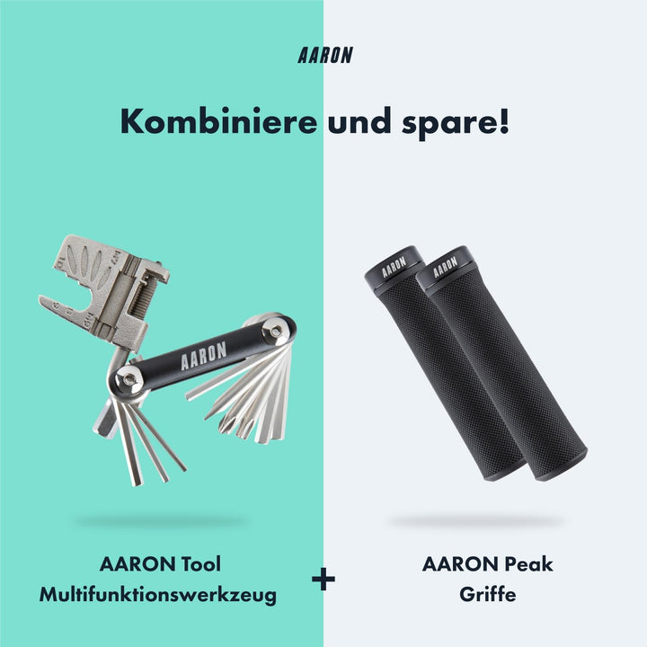 AARON Tool 20 in 1 Multitool - Fahrrad Multifunktionswerkzeug aus rostfreiem Stahl/Aluminium - faltb