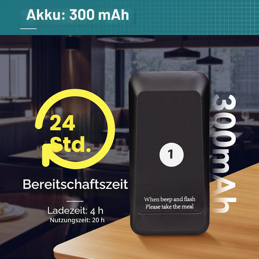 Retekess TD157 Pager System, Pager Rufsystem, Draussen 500M, Touchscreen-Pager, 1-99s Anrufzeit, Ein