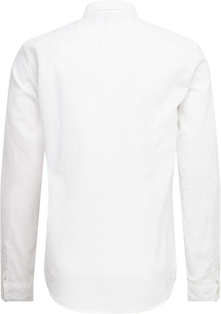 TOM TAILOR Denim Herren Hemd Longsleeve Cotton Linen Shirt weiss M