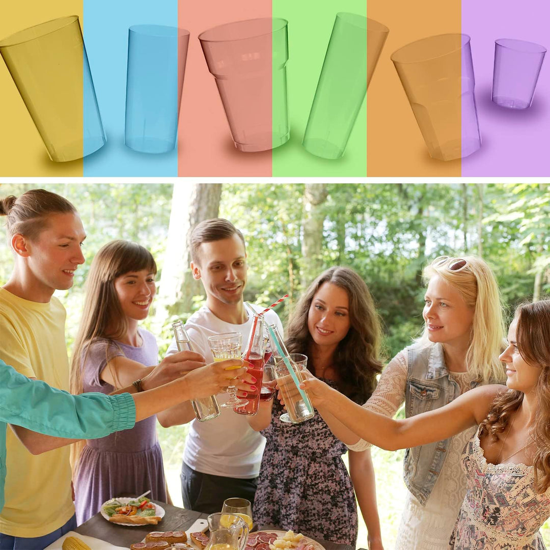 silverkitchen 60x Cocktailbecher 300ml - wiederverwendbare Partybecher Cocktail Becher Hartplastik M