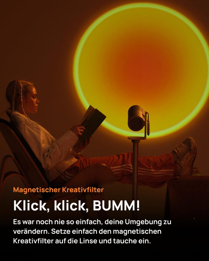 XGIMI MoGo 4 Mini Beamer mit Akku – Smart Outdoor Heimkino mit Google TV & Netflix, 360° Ständer, 2,