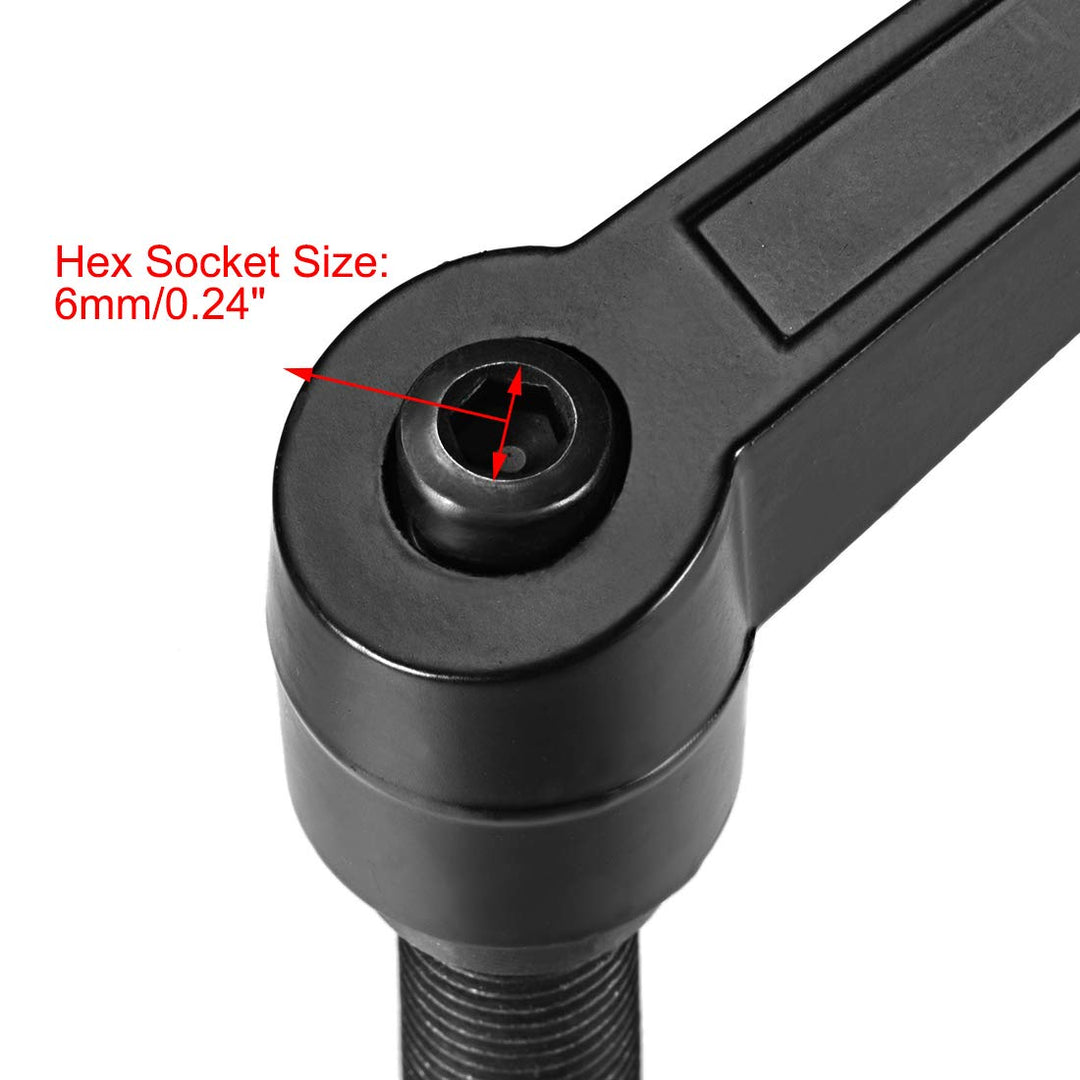 sourcing map 1 Stück Klemmhebel Griff M16x70mm Verstellbarer Maschinengriffe Klemmhebel Aussengewind