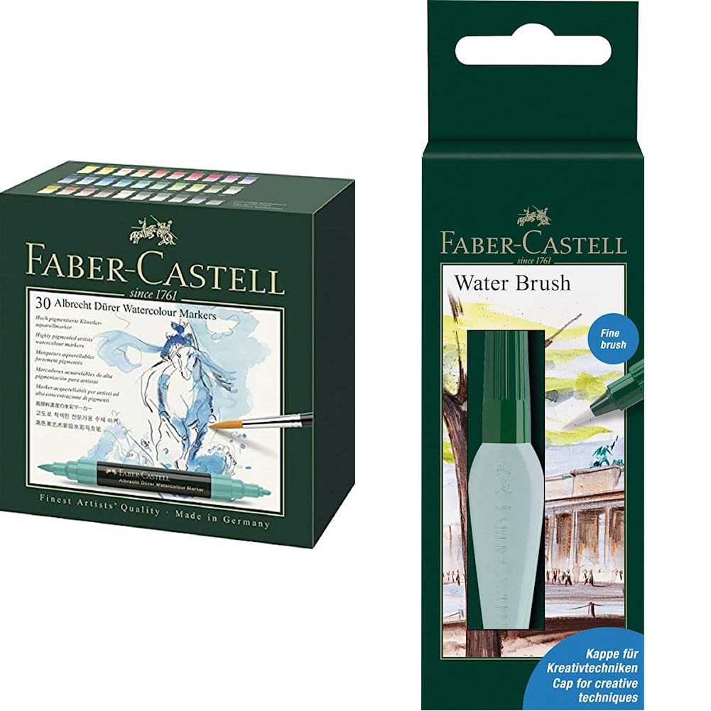 Faber-Castell 160330 Aquarellmarker Albrecht Dürer mit Doppelspitze für flächigen und präzisen Farba