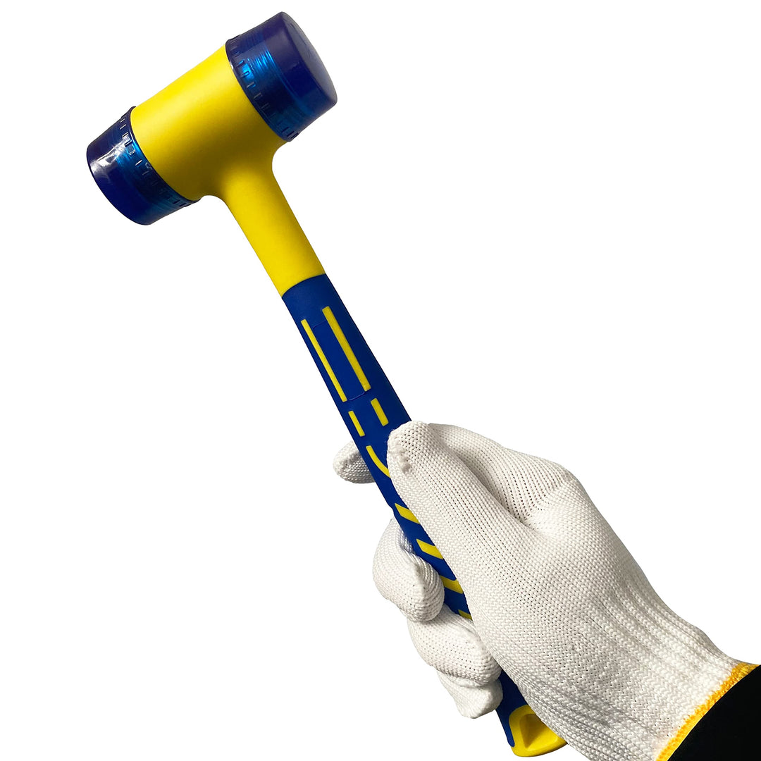 KAIHAOWIN Gummihammer 40 mm, 500g, Gummi Hammer Klein mit Rutschfestem Griff, Schonhammer für Kunsts