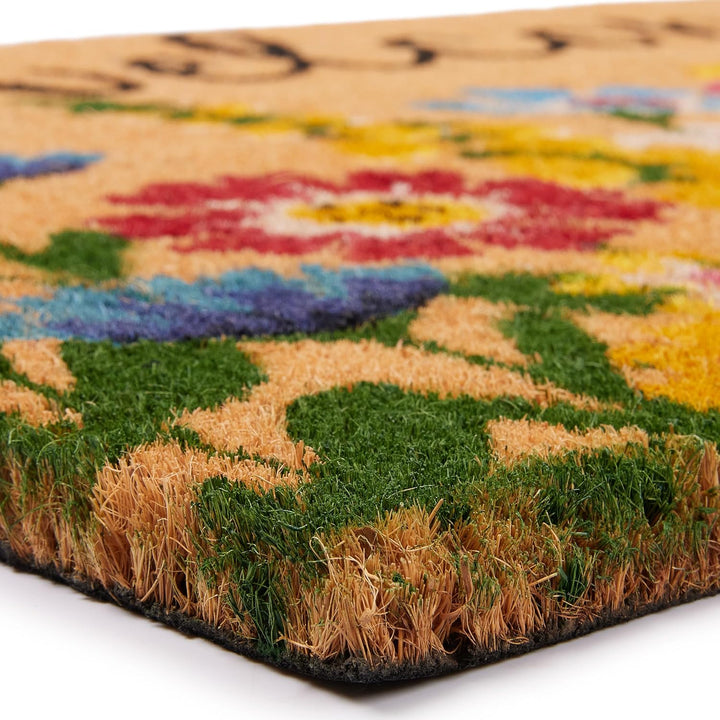 BRUBAKER Fussmatte für Aussen und Innen - Welcome Blumenwiese - 45 x 75 cm Blumen Schmutzfangmatte a