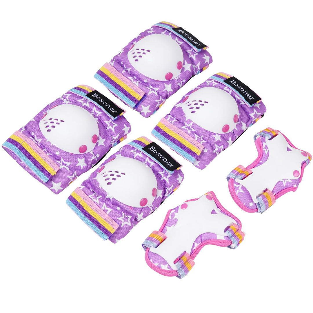 BOSONER Knieschoner Kinder Schoner Inliner Protektoren 6er Set Schützer Inliner Inline Skates Knie U