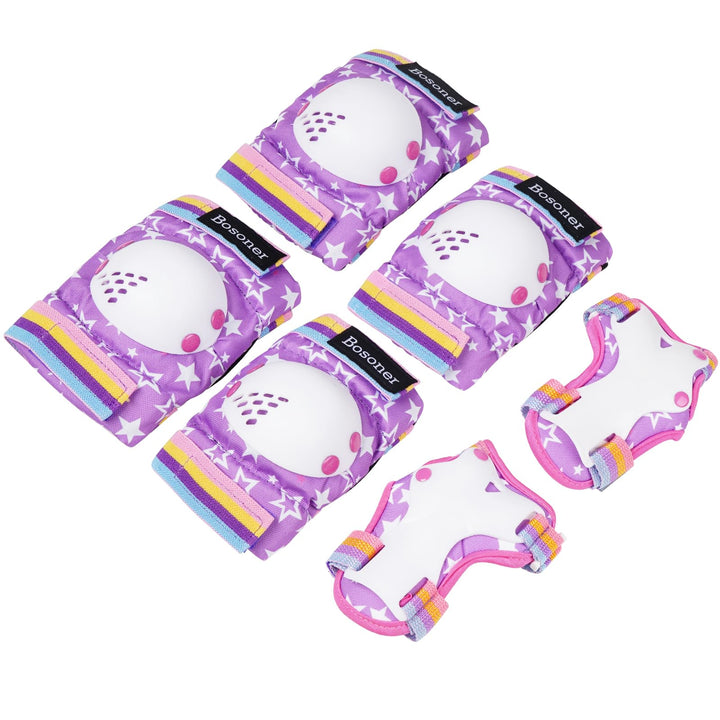 BOSONER Knieschoner Kinder Schoner Inliner Protektoren 6er Set Schützer Inliner Inline Skates Knie U