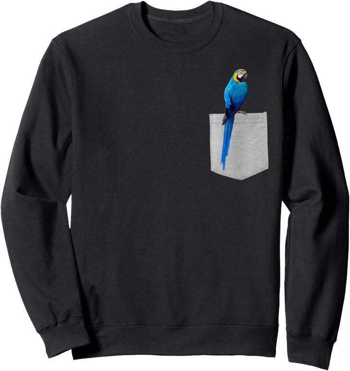 Animal in Your Pocket Blue Macaw Parrot Sweatshirt