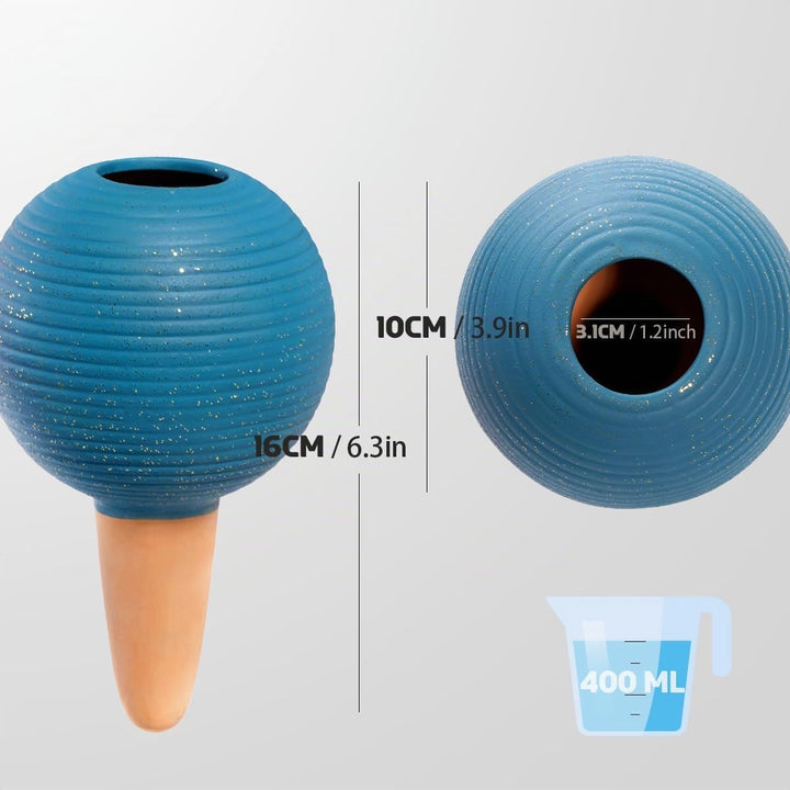 Tongefässen Bewässerungssystem, 4er Set Tonkegel Bewässerung für Pflanzen, je 400 ml Volumen, automa