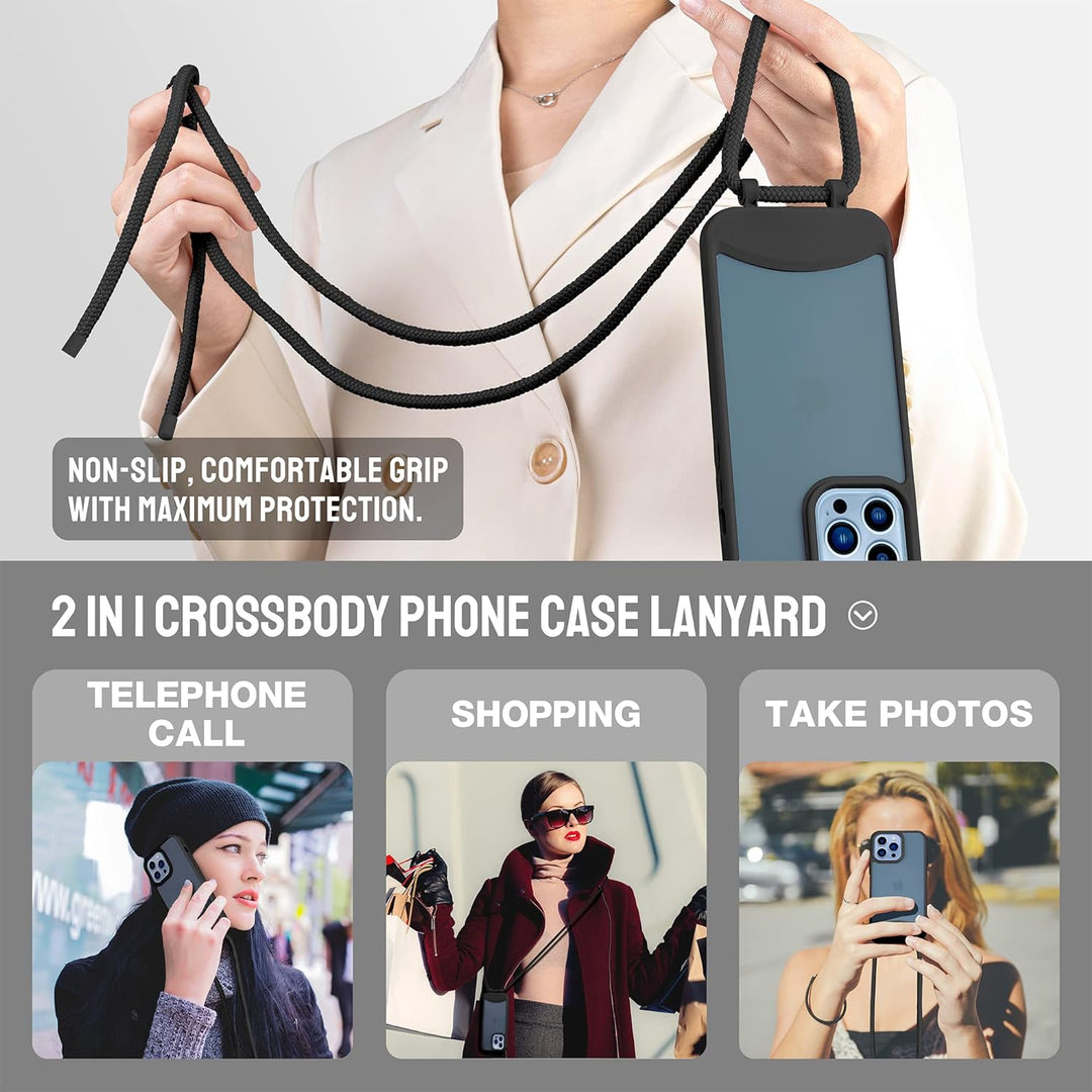 Lawonda Handykette Kompatibel mit abnehmbarem Band für iPhone 13 Pro Max Schultergurt Necklace Hülle