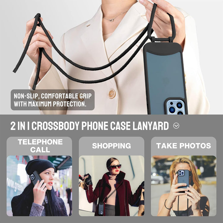 Lawonda Handykette Kompatibel mit abnehmbarem Band für iPhone 13 Pro Max Schultergurt Necklace Hülle