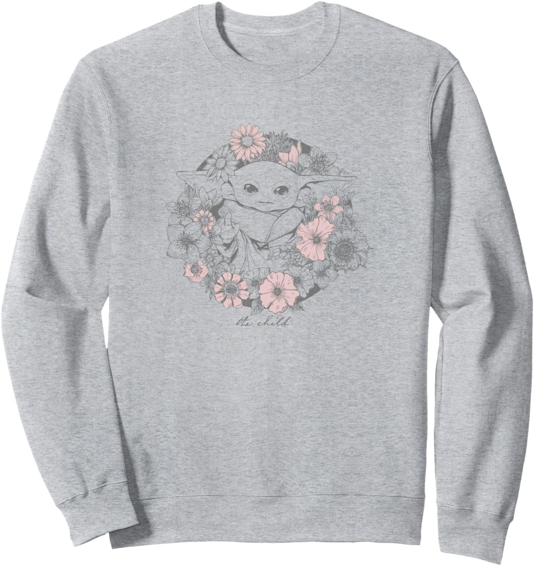 Star Wars: The Mandalorian Grogu The Child Floral Wreath Sweatshirt