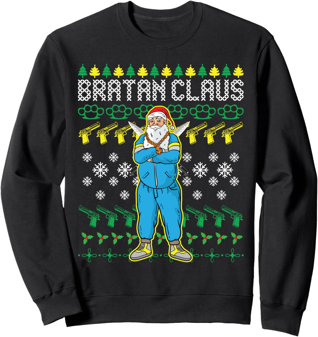 Bratan Claus Russischer Santa Bra Ugly Christmas Sweater Sweatshirt