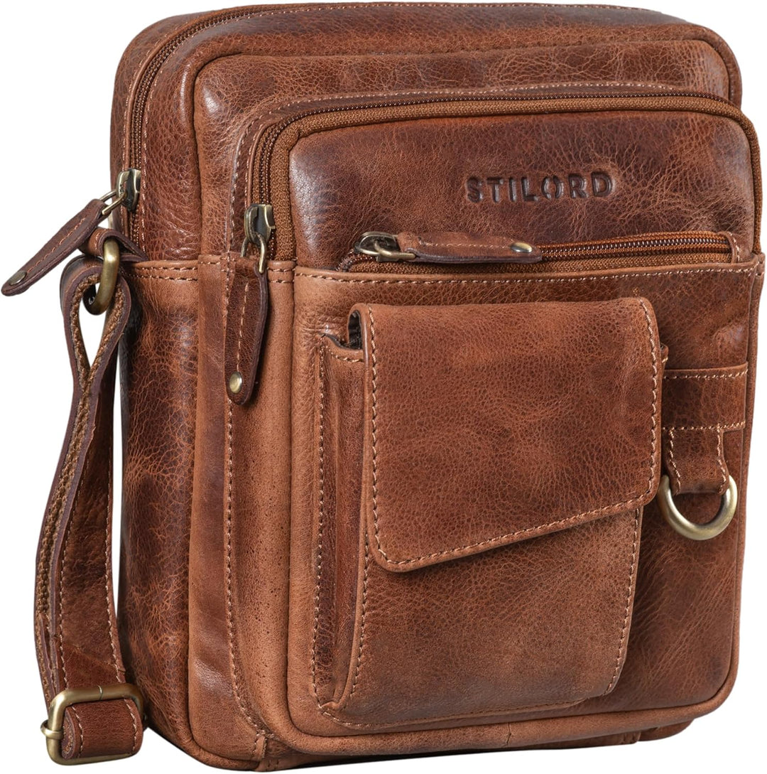 STILORD Ryan Crossbody Tasche Herren Leder Kleine Herrentasche zum Umhängen Vintage Ledertasche 9,7