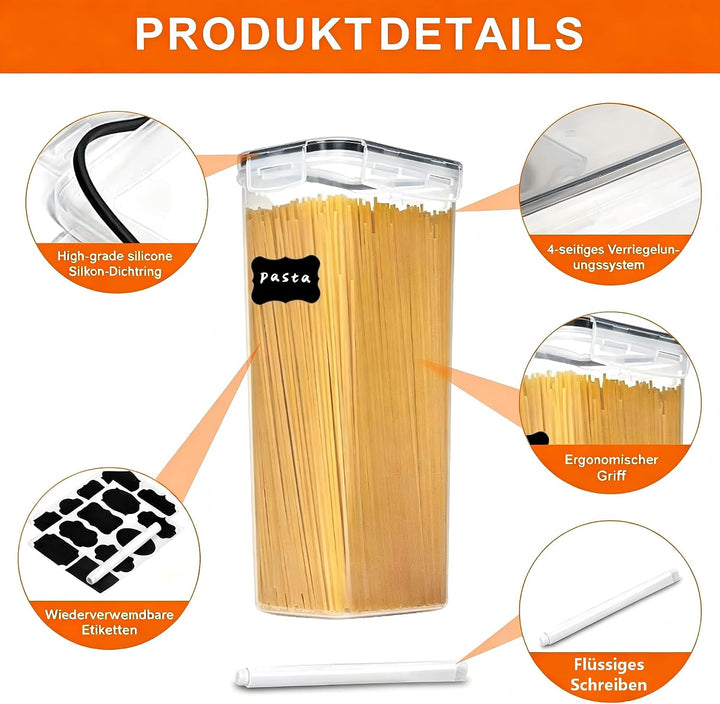 4er-Set 2,8l transparente Behälter, stapelbare Getreidelagerbehälter 4 pack(2.8L), 4 pack(2.8L)