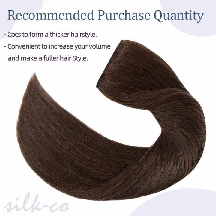 Clip in Extensions Echthaar 1Pc 5 Clips Extensions Echthaar Clip in Weich Natürlich Glatt Haarverlän