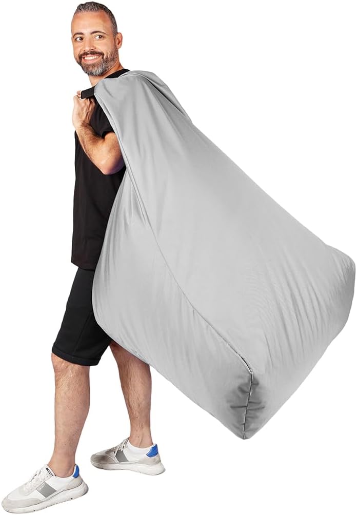 PATCH HOME Patchhome Sitzsack Lounge Sessel + Würfel/Hocker mit Reissverschluss Gamer Sitzkissen fer
