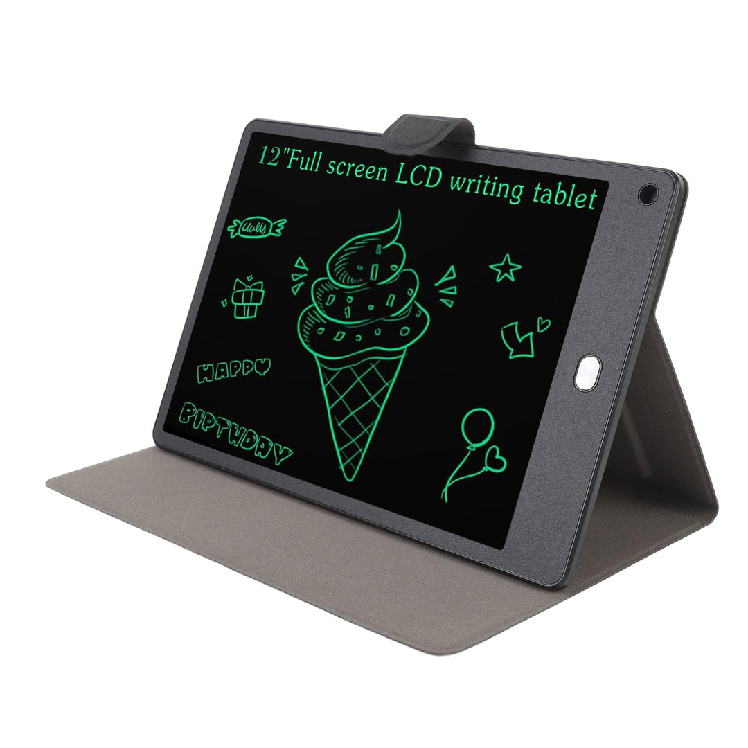 Topiky 12 Zoll LCD Tablet mit PU Hülle und Stift, Digitaler Vollbildnotiz für Kinder und Erwachsene,