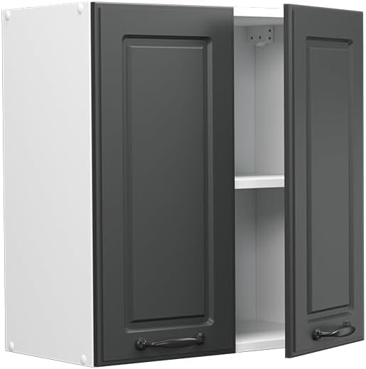 Vicco Hängeschrank R-Line, Anthrazit Landhaus/Weiss, 60 cm Anthrazit Landhaus Hängeschrank 60 cm, An