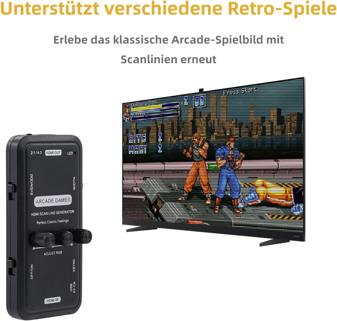 Mcbazel HDMI Scanlinien-Generator Tragbarer Audio-Video-Ausgang Scanline-Generator-Board für alle Re