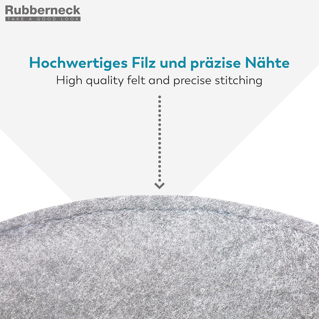 Rubberneck 8er Set rutschfeste Filz Sitzkissen rund, Stuhlkissen mit Antirutsch-Noppen, hellgrau Hel