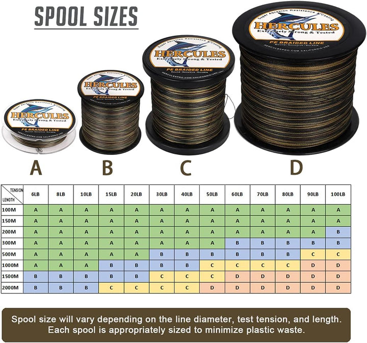 HERCULES Super Cast 100m - 2000m 109-2196 Yards Geflochtene Angelschnur 6lb - 100lb Test für Salzwas