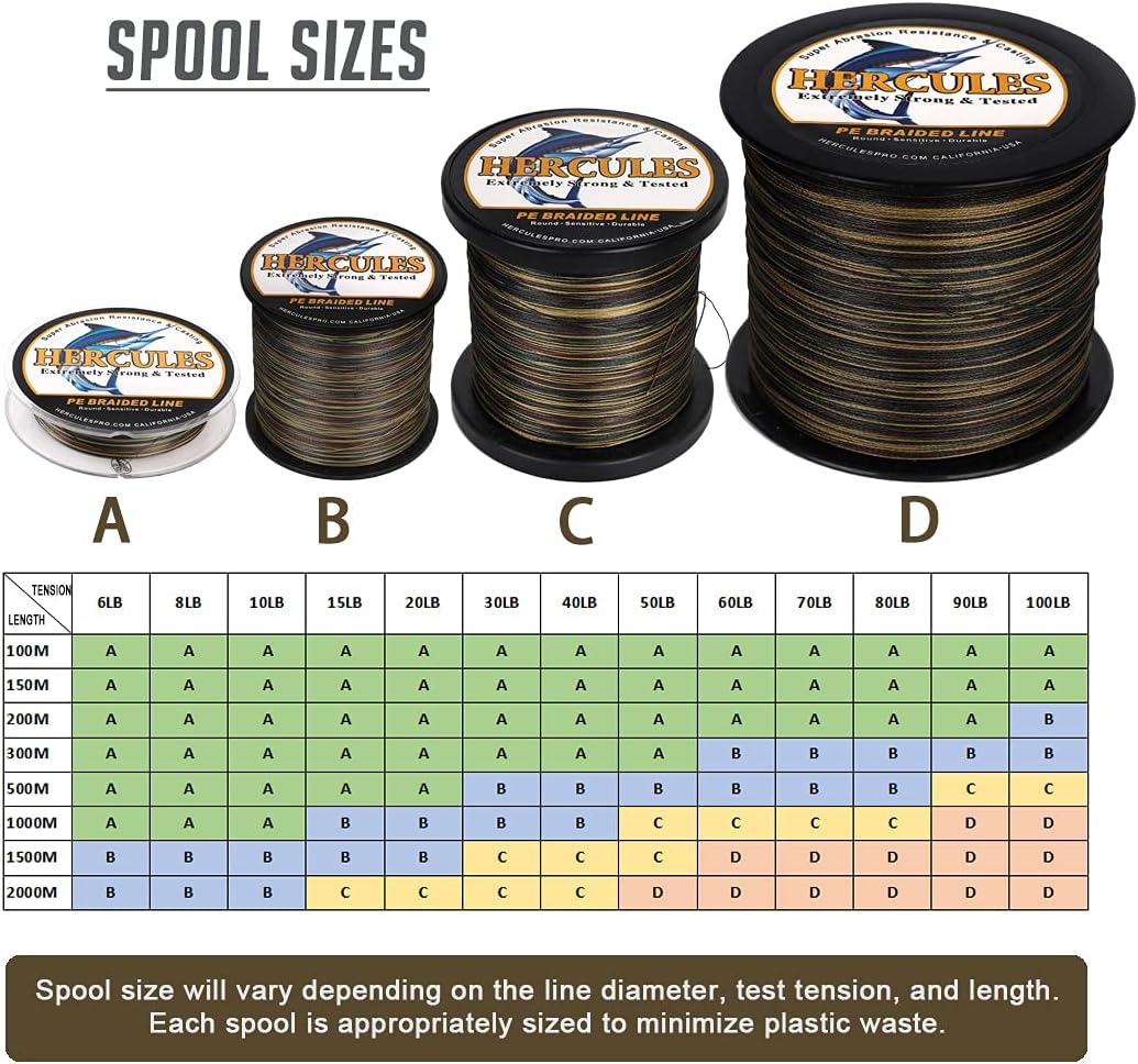 HERCULES Super Cast 100m - 2000m 109-2196 Yards Geflochtene Angelschnur 6lb - 100lb Test für Salzwas