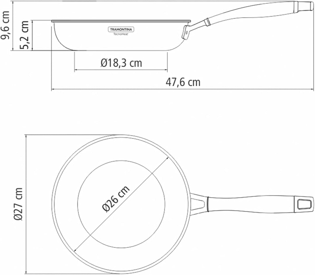 Tramontina Bratpfanne Grano, Ø 26 cm, Edelstahl, Induktion, ofenfest, spülmaschinengeeignet Ohne Ant