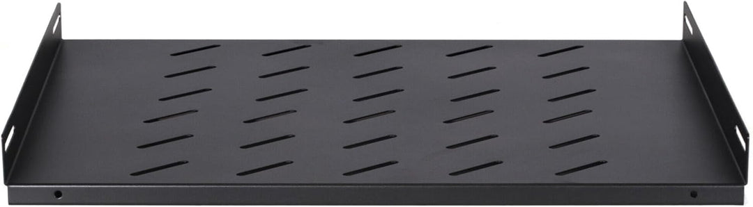 DSIT 19 Zoll Fachboden für 600mm Tiefe Wandschränke - 1 HE - Schwarz - Traglast 20 kg, 600mm Tiefe