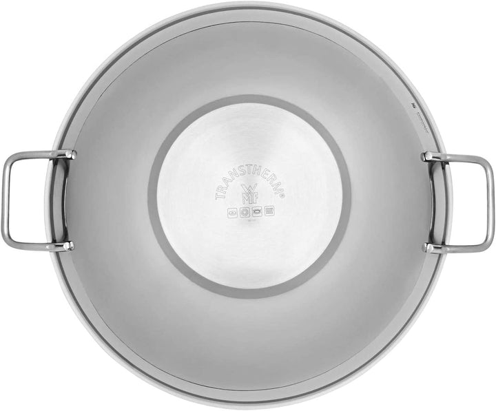 WMF Party Taiwan Wokpfanne Induktion 36 cm, Wok mit Deckel und Ablagegitter, Cromargan Edelstahl unb
