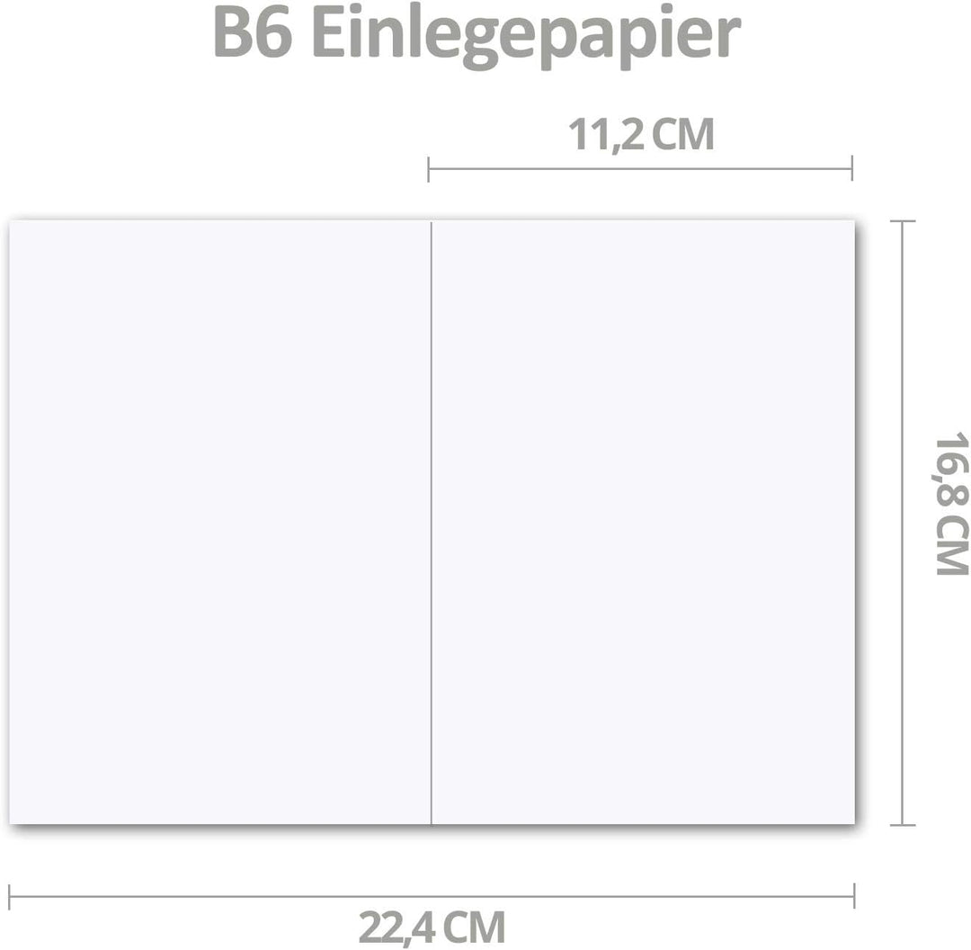 150x faltbares Einlege-Papier für B6 Doppelkarten - hochweiss - 168 x 224 mm (112 x 168 mm gefaltet)