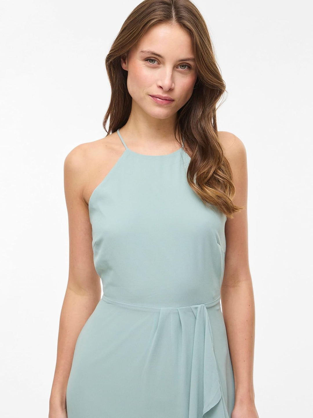 Vila Damen Vimilina S/L Maxi Dress/Su-Noos Kleid 34 Green Milieu, 34 Green Milieu