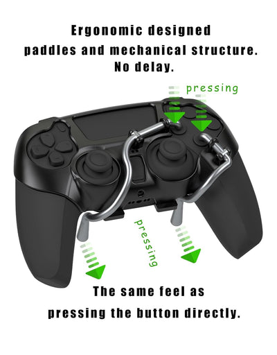 EXknight Leverback FPS Paddles Attachment, Back Buttons Gaming Paddles für PS5 Controller(Schwarz),