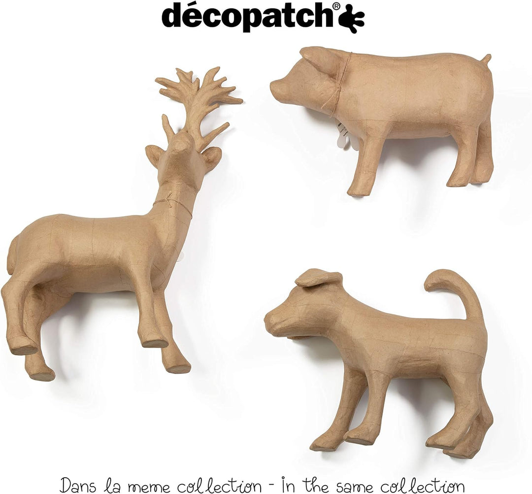 Décopatch LA026C - Träger Hund aus Pappmaché, 35cm, einfach zum Verzieren, Kartonbraun, 1 Stück, Hun