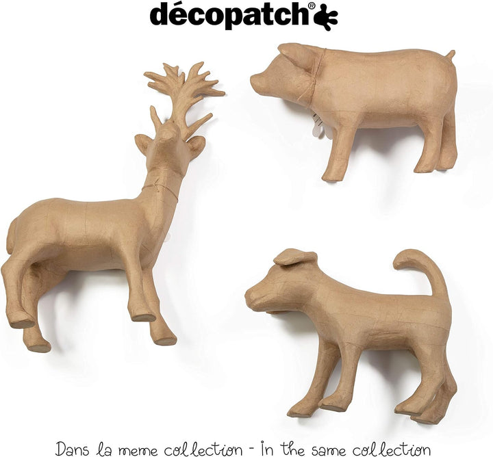 Décopatch LA026C - Träger Hund aus Pappmaché, 35cm, einfach zum Verzieren, Kartonbraun, 1 Stück, Hun
