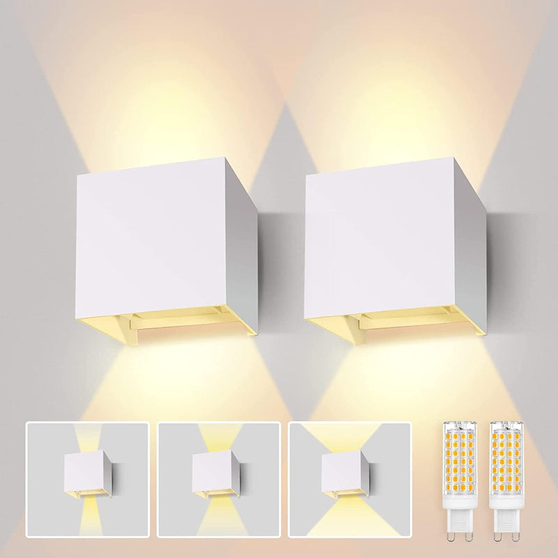 Lureshine Wandlampe mit Austauschbarer G9 LED lampe Einstellbar Abstrahlwinkel Aussenbeleuchtung War