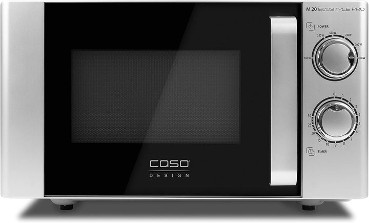 Caso M 20 Ecostyle Pro Mikrowelle, einfache Bedienung, 20 L Garraum, 800 Watt Leistung, Drehteller 3
