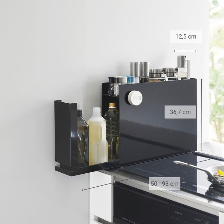 YAMAZAKI TOWER 6004 Verschiebbares Gewürzregal, Schwarz, Schwarz