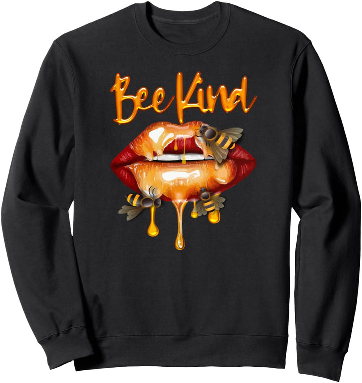 Kussmund Honig Lippen Bee Kind Kiss Lips Kostüm Bienen Sweatshirt
