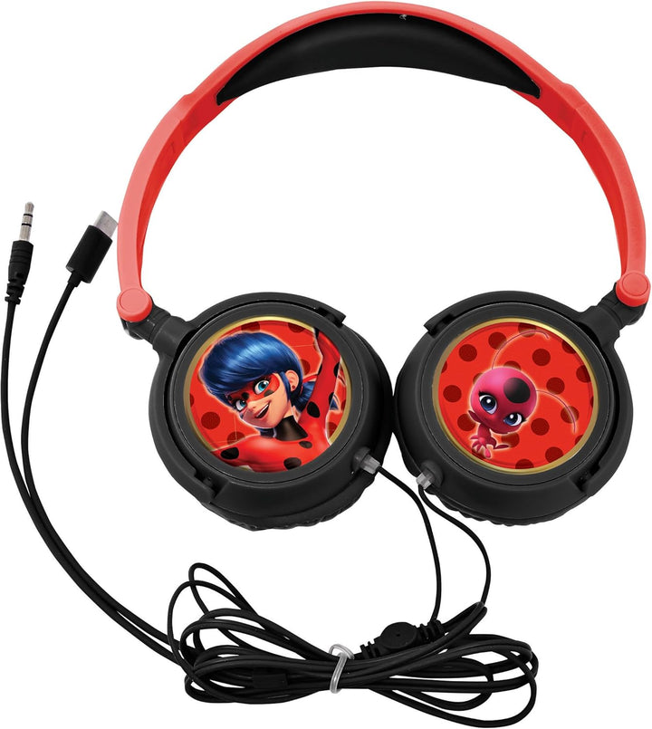 Lexibook, Miraculous Ladybug Cat Noir, Stereo-Kopfhörer, kindersichere Lautstärke, klappbar und vers