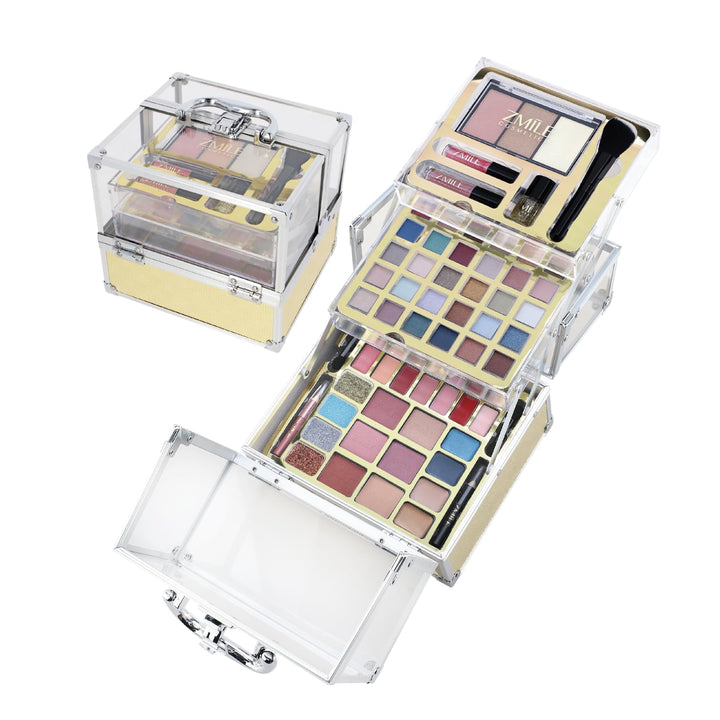 ZMILE COSMETICS Glam transparenter Kosmetikkoffer vegane Kosmetik mit Schminke - Make Up Set für unt