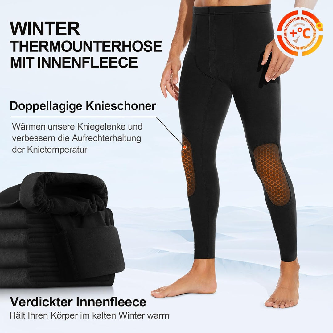 SIMIYA Lange Unterhosen Herren, Extra Warm Thermounterhose Gefütterte Unterhosen Männer Lang, Thermo